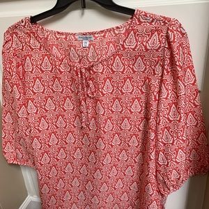 Red and white pattern shirt